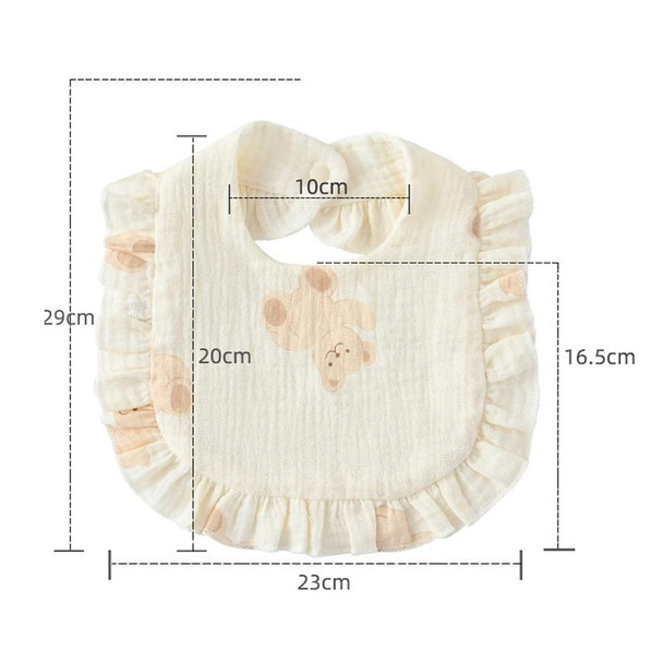 Baby Feeding Bib Ruffle Infants Saliva Towel Soft Cotton Burp Cloth, Style: Little Tiger