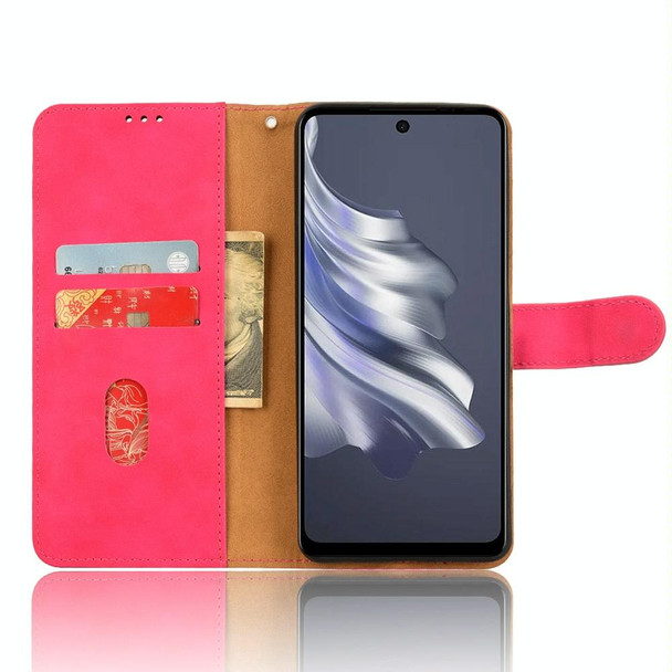 For TECNO Spark 20 Pro Skin Feel Magnetic Flip Leatherette Phone Case(Rose Red)
