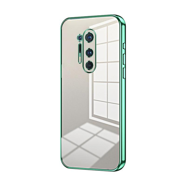 For OnePlus 8 Pro Transparent Plating Fine Hole Phone Case(Green)