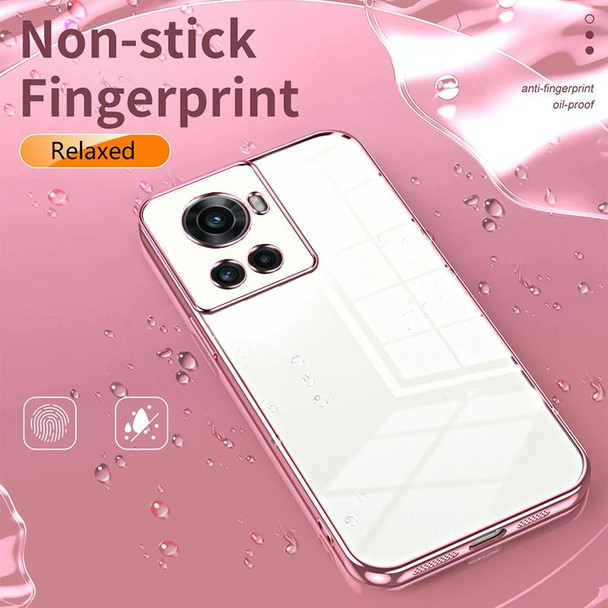 For OnePlus Ace / 10R Transparent Plating Fine Hole Phone Case(Transparent)