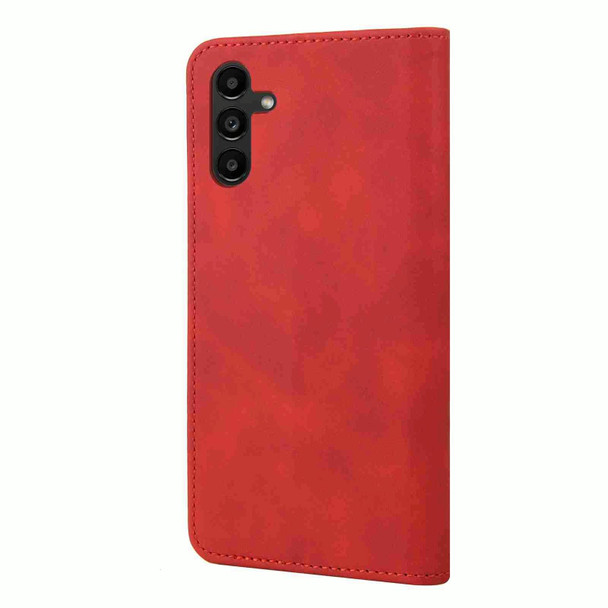 For Samsung Galaxy A35 Skin Feel Splicing Leatherette Phone Case(Red)