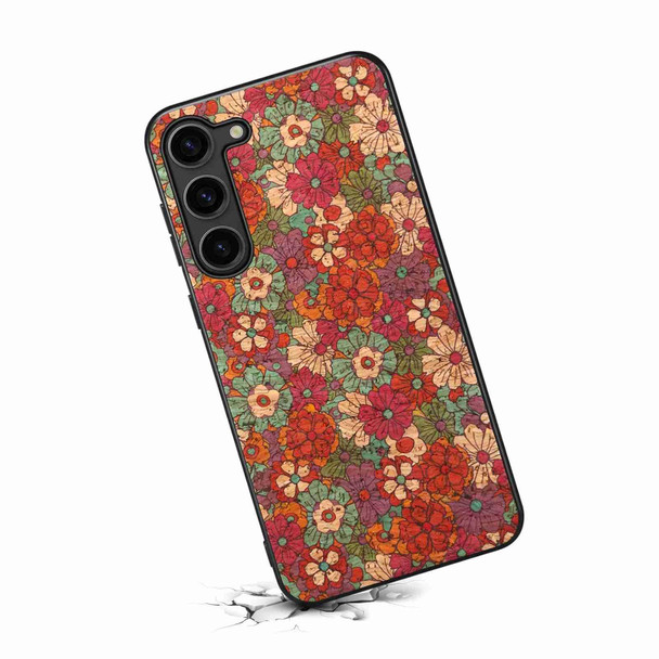 For Samsung Galaxy S22 Ultra 5G Four Seasons Flower Language Series TPU Phone Case(Summer Red)