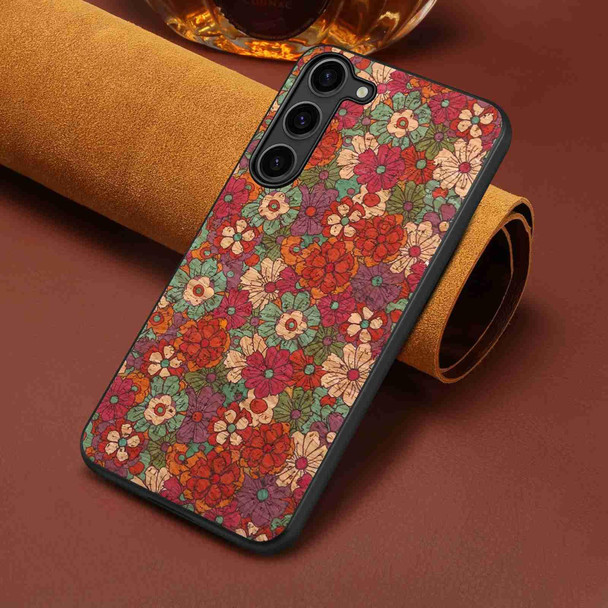 For Samsung Galaxy S21 Ultra 5G Four Seasons Flower Language Series TPU Phone Case(Summer Red)