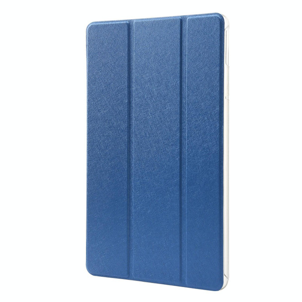 For Huawei MatePad Pro 11 2024 Silk Texture 3-Fold Leatherette Tablet Case(Dark Blue)