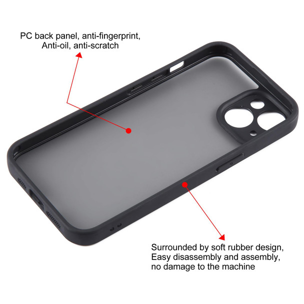 For iPhone 14 Fine Pore Matte Black TPU + PC Phone Case