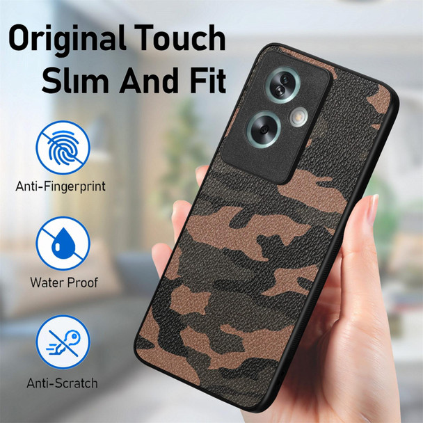 For OPPO A79 5G Retro Camouflage Leatherette Back Phone Case(Green)