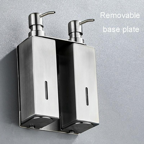 Hotel Stainless Steel Soap Dispenser Home Wall Mounted No Punch Press To Soap Bottle, Style: Square 3 Barrel