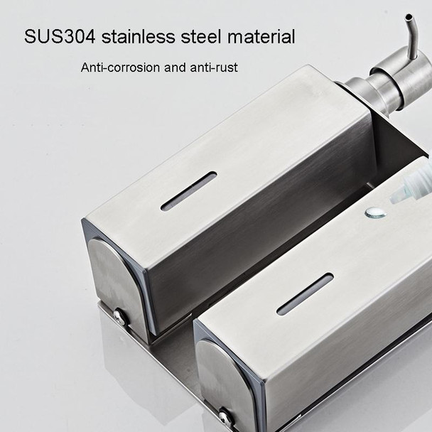 Hotel Stainless Steel Soap Dispenser Home Wall Mounted No Punch Press To Soap Bottle, Style: Square 1 Barrel