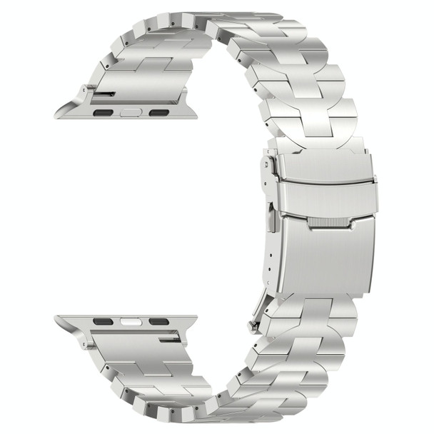 For Apple Watch 42mm Butterfly Type Titanium Steel Watch Band(Silver)