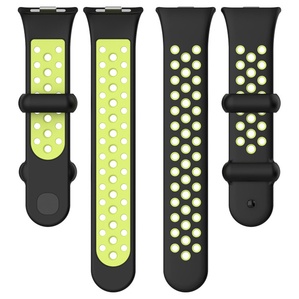 For Redmi Watch 4 Two Color Silicone Sports Watch Band(Black White)