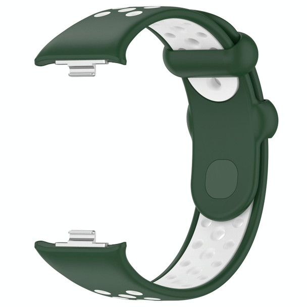 For Redmi Watch 4 Two Color Silicone Sports Watch Band(Dark Green White)