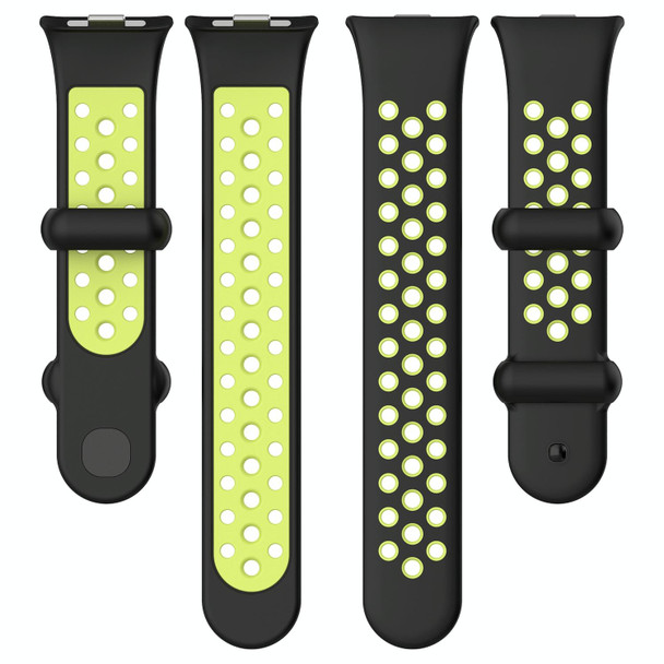 For Redmi Watch 4 Two Color Silicone Sports Watch Band(Dark Green White)