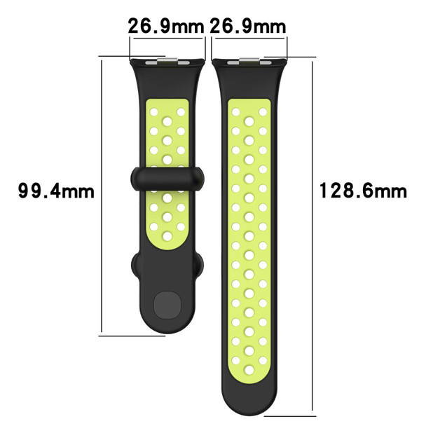 For Redmi Watch 4 Two Color Silicone Sports Watch Band(Teal White)