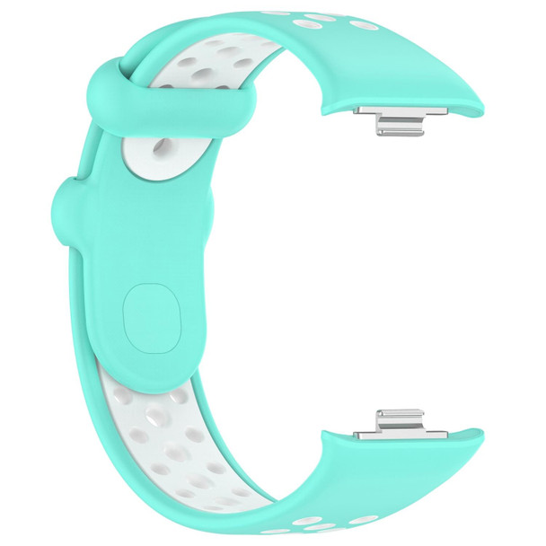 For Redmi Watch 4 Two Color Silicone Sports Watch Band(Teal White)