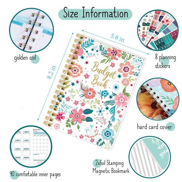 Weekly and Monthly Planner & Sticker Set Schedule Handbook Budget Notebook(JH001)