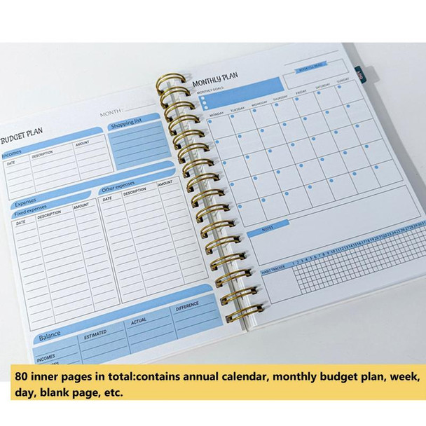 Weekly and Monthly Planner & Sticker Set Schedule Handbook Budget Notebook(JH001)