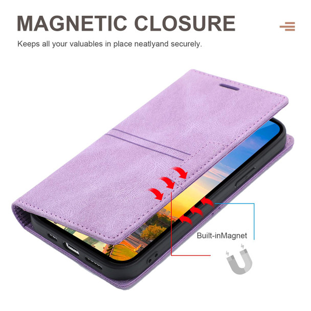 Dream Magnetic Suction Business Horizontal Flip PU Leatherette Case with Holder & Card Slot & Wallet - iPhone 11(Purple)