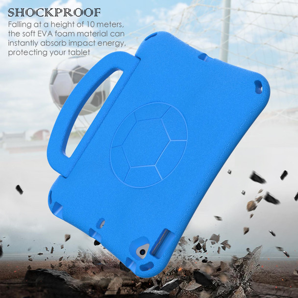 For iPad 9.7 2017/2018 / Air 2 / Air Handle Football Shaped EVA Shockproof Tablet Case(Blue)