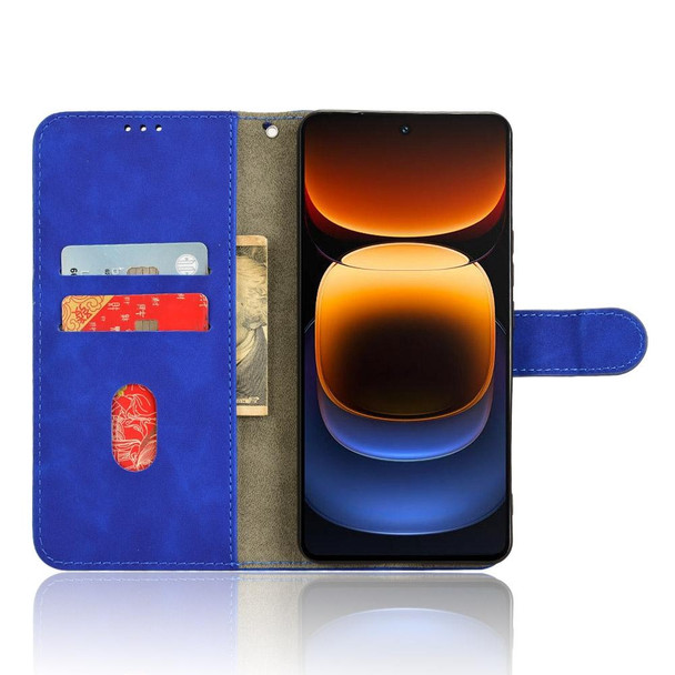 For vivo iQOO 12 Skin Feel Magnetic Flip Leatherette Phone Case(Blue)