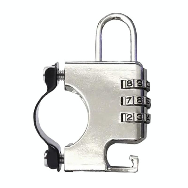 Motorcycle Helmet Anti-Theft Lock Fixed Helmet Combination Padlock, Color: Silver