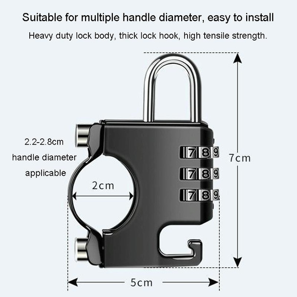 Motorcycle Helmet Anti-Theft Lock Fixed Helmet Combination Padlock, Color: Silver