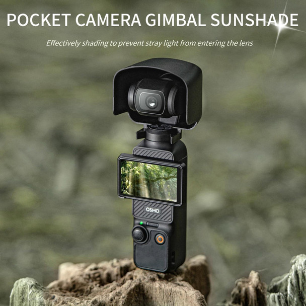 For DJI OSMO Pocket 3 STARTRC 2 in 1 Gimbal Camera Lens Cover Sunshade (Black)