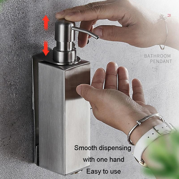 Hotel Stainless Steel Soap Dispenser Home Wall Mounted No Punch Press To Soap Bottle, Style: Round 2 Barrel