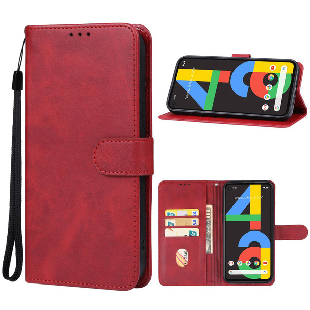 For Google Pixel 4a 4G Leatherette Phone Case(Red)