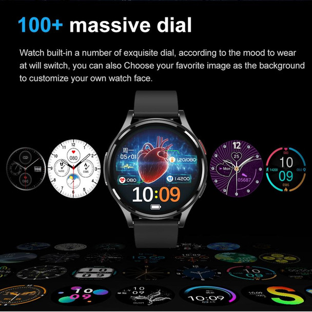 1.43 inch Leatherette Strap Bluetooth Call Smart Watch Support ECG / Non-invasive Blood Sugar(Brown)