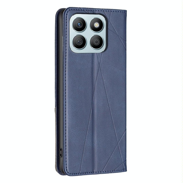 For Honor X8b Rhombus Texture Magnetic Leatherette Phone Case(Blue)