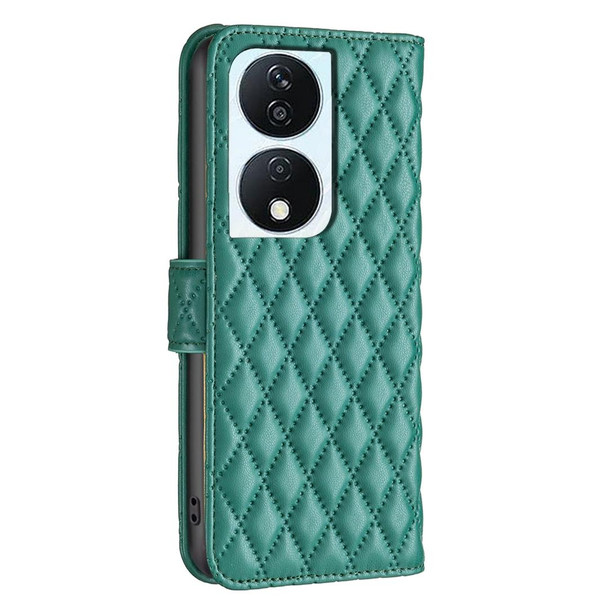 For Honor X7b Diamond Lattice Wallet Flip Leatherette Phone Case(Green)