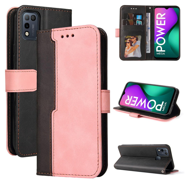 Business Stitching-Color Horizontal Flip PU Leatherette Case with Holder & Card Slots & Photo Frame - Infinix Smart 5 / Hot 10 Lite / X657(Pink)