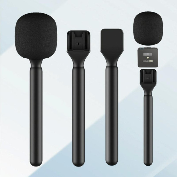 Microphone Interview Handle For DJI Mic / Moma / Rode Wireless Go / Relacart(Black)