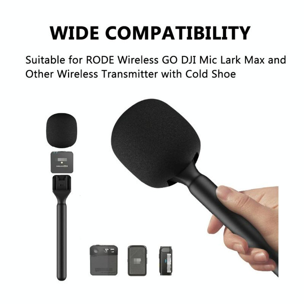Microphone Interview Handle For DJI Mic / Moma / Rode Wireless Go / Relacart(Black)