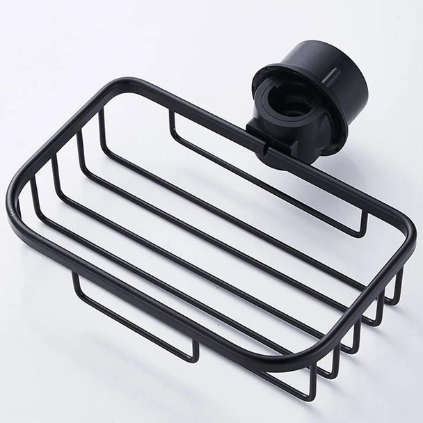 Kitchen Faucet Shelf No-Punch Sink Rag Drainage Basket Sponge Drainage Storage Rack, Style: C Black