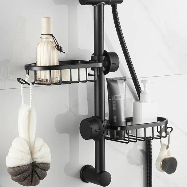 Kitchen Faucet Shelf No-Punch Sink Rag Drainage Basket Sponge Drainage Storage Rack, Style: C Black