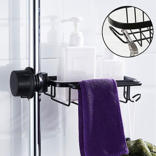 Kitchen Faucet Shelf No-Punch Sink Rag Drainage Basket Sponge Drainage Storage Rack, Style: B Black