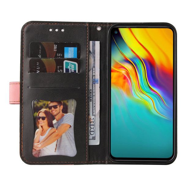 Business Stitching-Color Horizontal Flip PU Leatherette Case with Holder & Card Slots & Photo Frame - Infinix Hot 9 / Note 7 Lite / X655C / Tecno Camon 15(Pink)