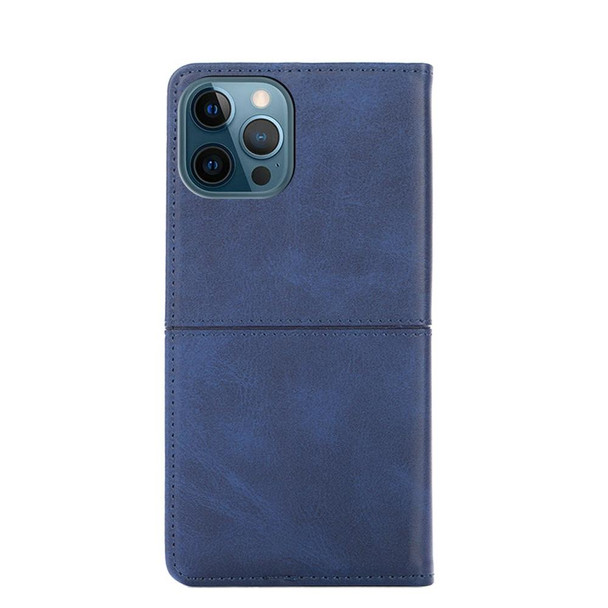 Cow Texture Magnetic Horizontal Flip Leatherette Case with Holder & Card Slots - iPhone 13 Pro(Blue)