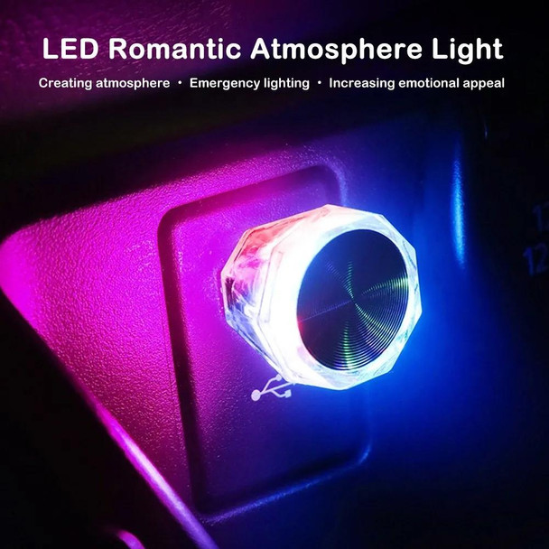 Car Diamond Model USB Ambient Light Charge-Free Plug And Play LED Decorative Lights(Colorful)