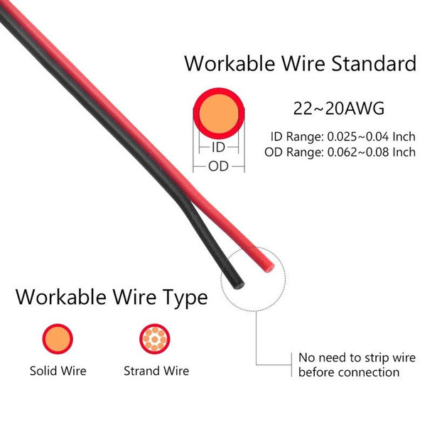 Straight Plug Quick Terminal Block No Strip Multifunctional Wire Connector, Model: H1