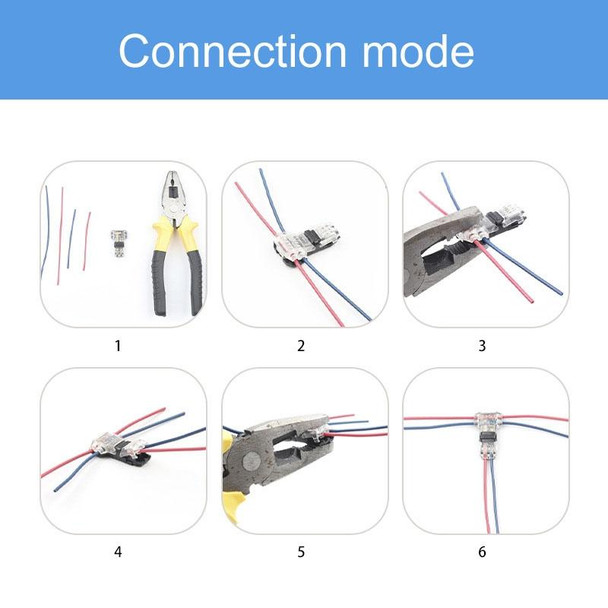 Straight Plug Quick Terminal Block No Strip Multifunctional Wire Connector, Model: H2-T