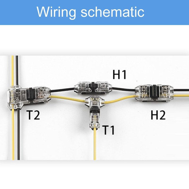 Straight Plug Quick Terminal Block No Strip Multifunctional Wire Connector, Model: T1-T