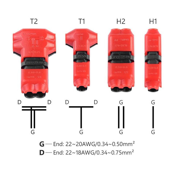 Straight Plug Quick Terminal Block No Strip Multifunctional Wire Connector, Model: T2-T