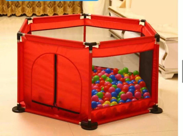 Portable Playpen with  Free Balls - Red