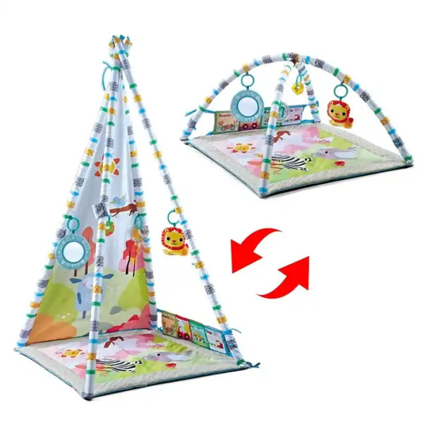 2 In 1 Educational Baby Animal Tent Mat