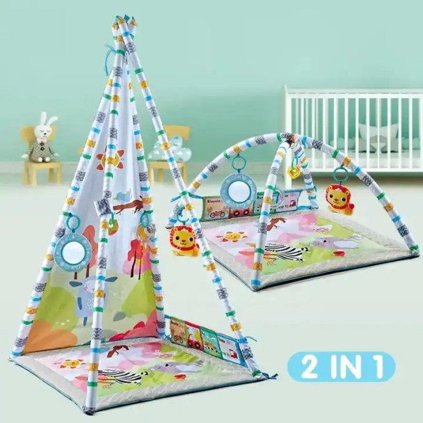 2 In 1 Educational Baby Animal Tent Mat