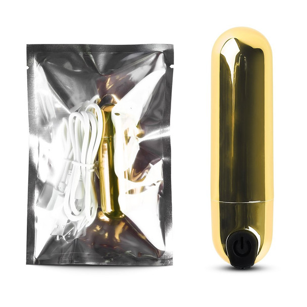 10 Speeds USB Recharging Vibrating Bullet - Gold