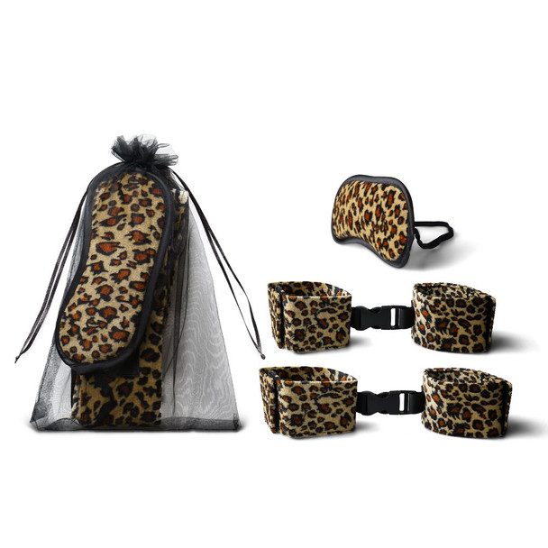 3pcs Leopard Mask & Cuffs Kit