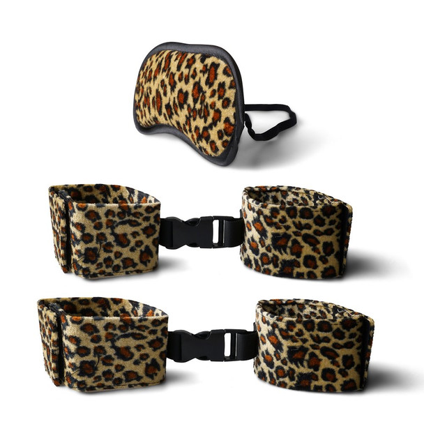 3pcs Leopard Mask & Cuffs Kit